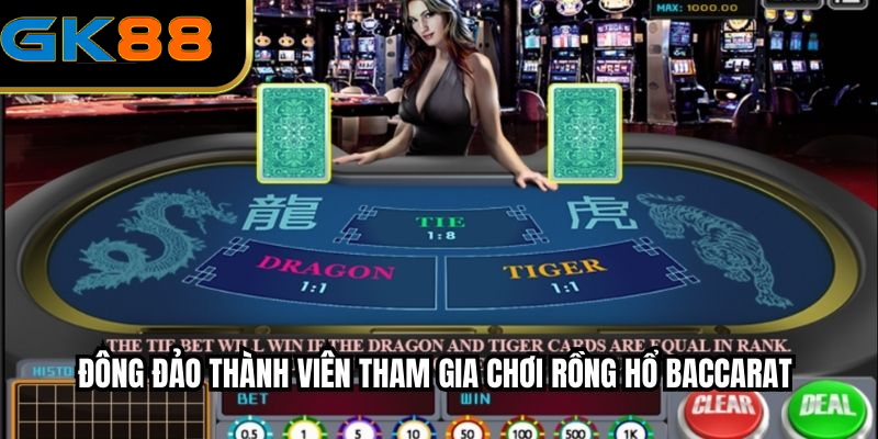 Đông đảo thành viên tham gia chơi rồng hổ baccarat 